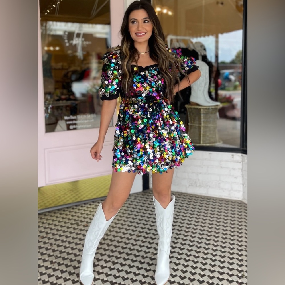 Buddy love - Colby Puff Sleeve Mini Dress: Jamboree